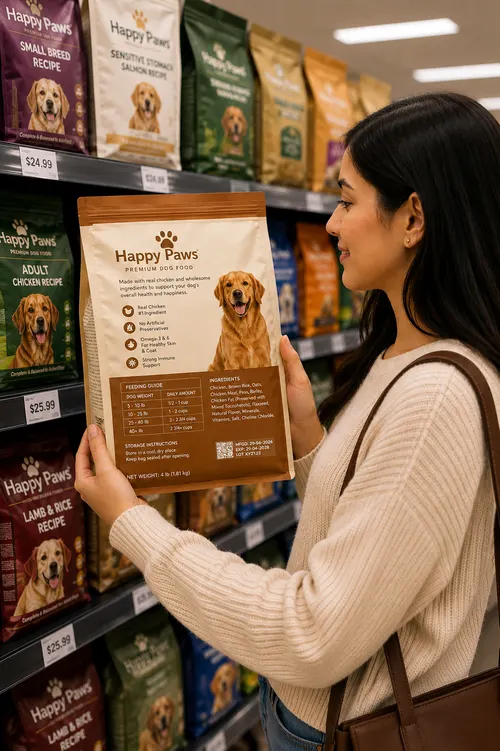 Unbranded pack at self-checkout.