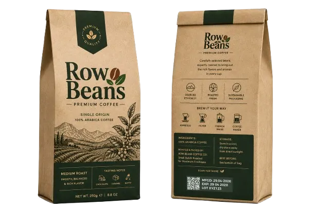 Packaging with a machine-readable code linking the physical product to the brand's digital systems.