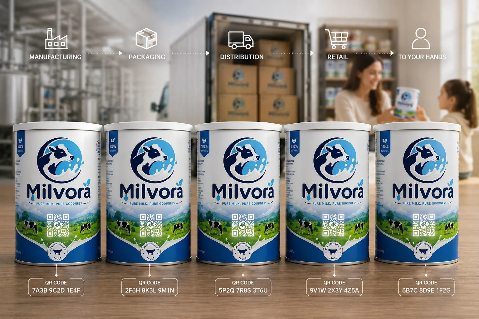 Retail products illustrating GS1 Digital Link on packaging.